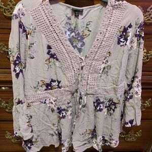 Purple flower torrid blouse